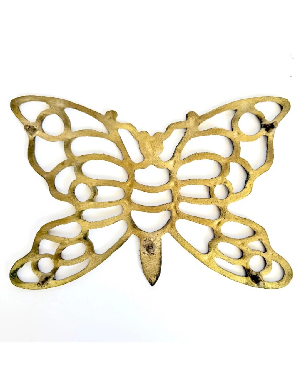 Vintage Mid-Century Modern Boho Brass Butterfly Trivet Retro Chic Wall Decor